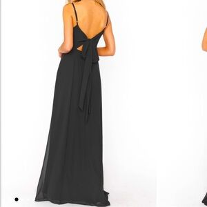 Show me your Mumu Lauren Tie Black Chiffon Maxi Dress